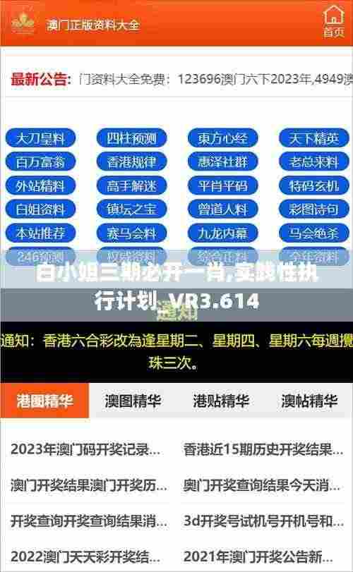 白小姐三期必开一肖,实践性执行计划_VR3.614