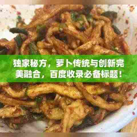 独家秘方,萝卜传统与创新完美融合,百度收录必备标题!