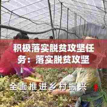积极落实脱贫攻坚任务：落实脱贫攻坚什么负责制 