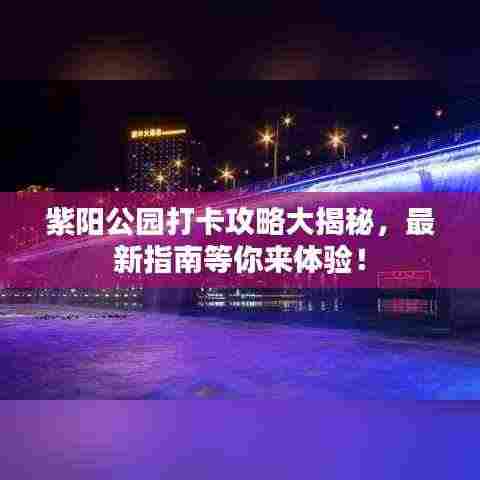 紫阳公园打卡攻略大揭秘,最新指南等你来体验!