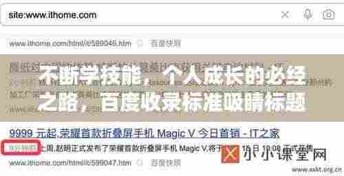 不断学技能,个人成长的必经之路,百度收录标准吸睛标题!