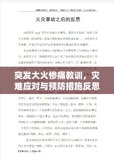 突发大火惨痛教训,灾难应对与预防措施反思