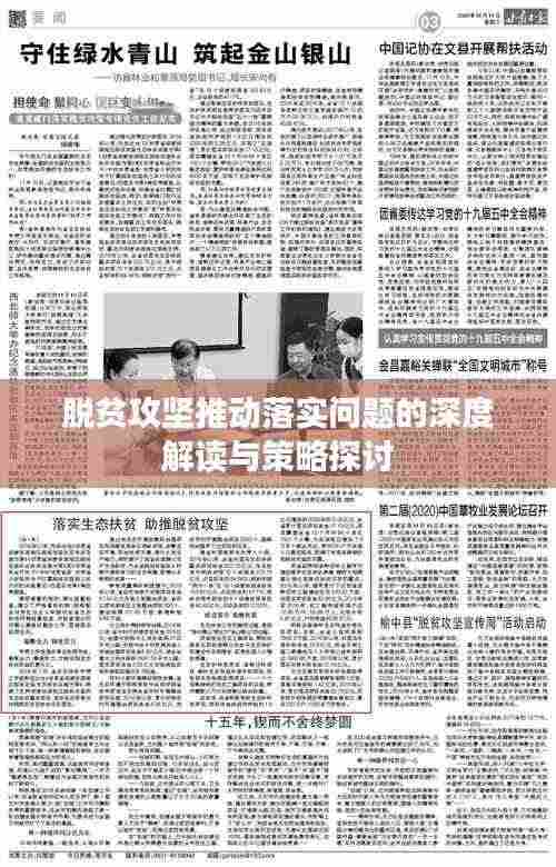 脱贫攻坚推动落实问题的深度解读与策略探讨
